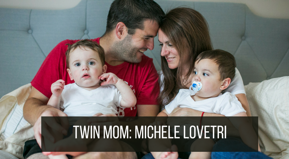Michele Lovetri Twin Mom family photo with twin boys