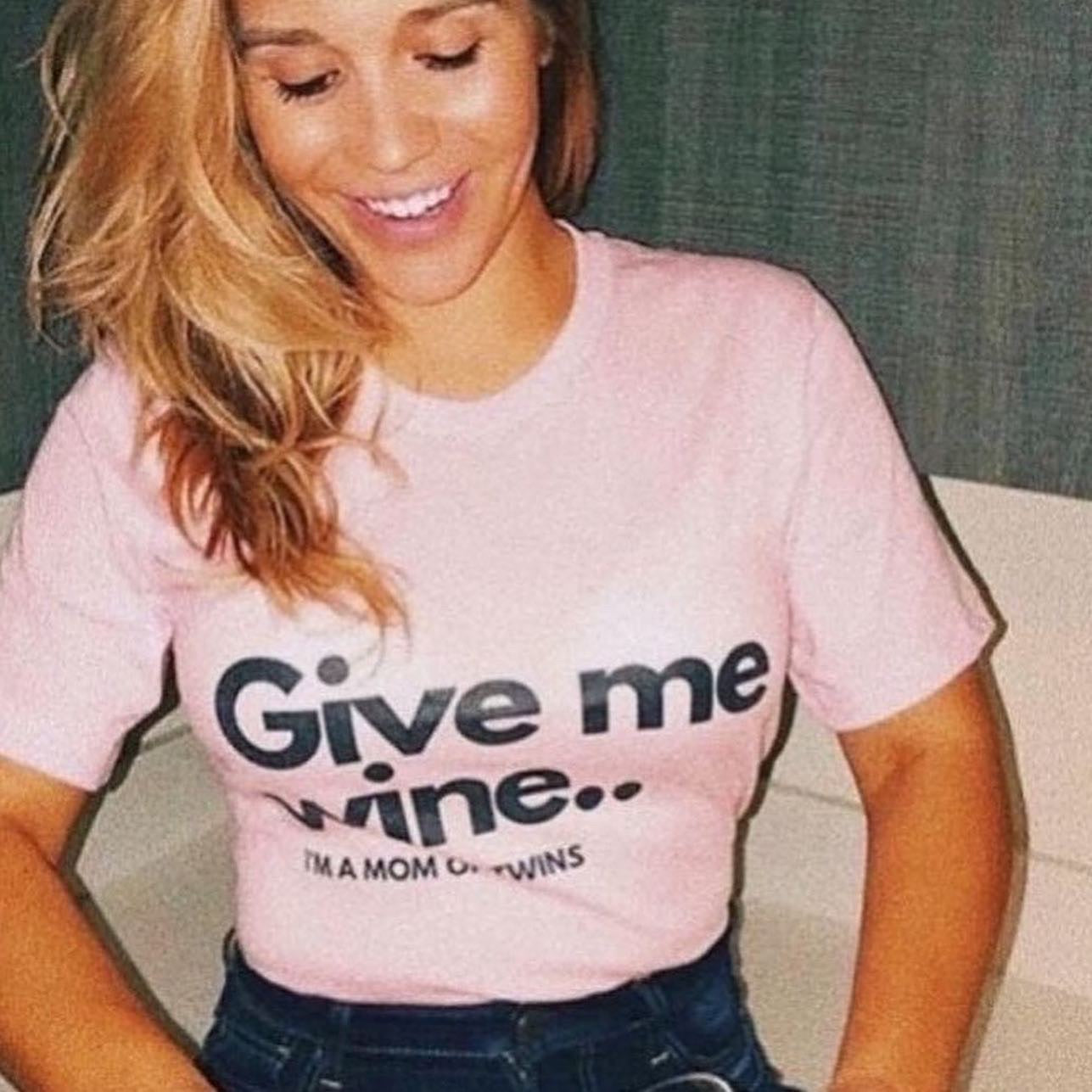 GIVE ME WINE - I AM MOTHER OF TWINS T-Shirt - Twinning Store