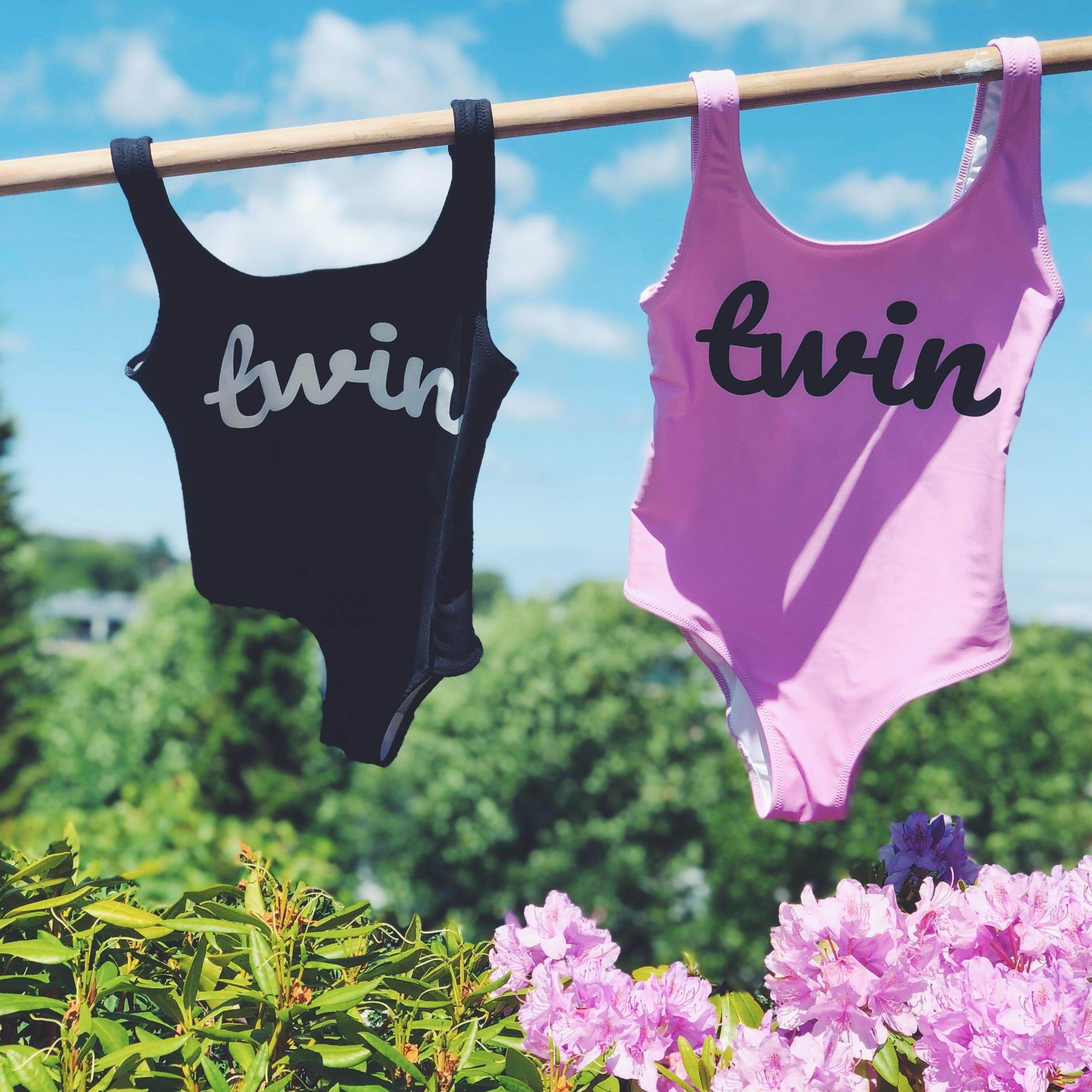 Twin One-Piece Swimsuit (Pink) 