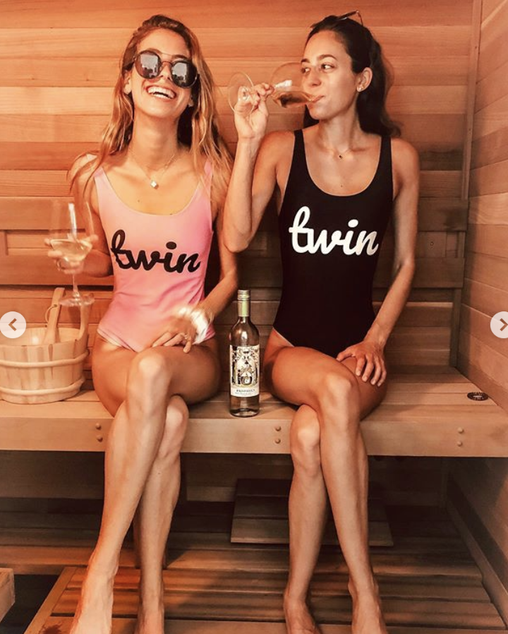 Twin One-Piece Swimsuit (Pink) 